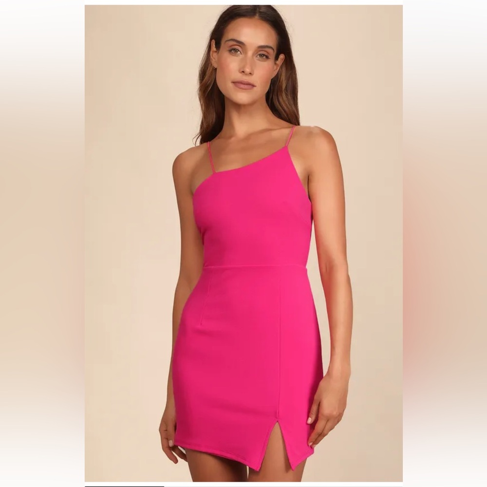Lulus Party For Two Asymmetrical Bodycon Mini Dress Small NWT